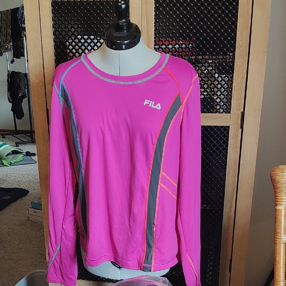 Fila Pink Long Sleeve Athletic Top